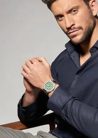 OBAKU ILD-JADE OCTAGONAL CASE STAINLESS STEEL GREEN DIAL V275GMCESC
