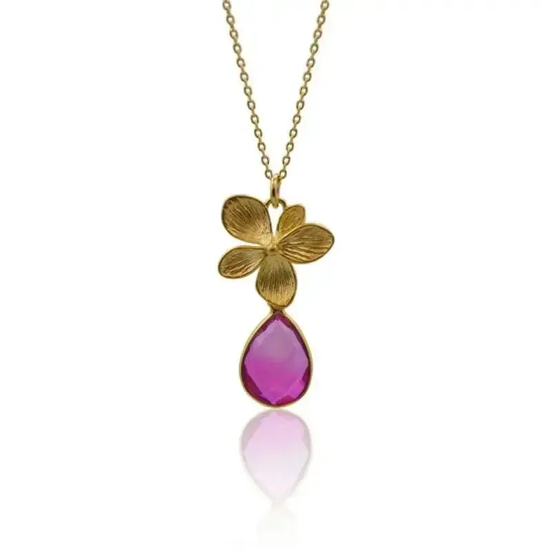 Orchid Necklace - Pink Aura Single Bloom Plumeria Necklace