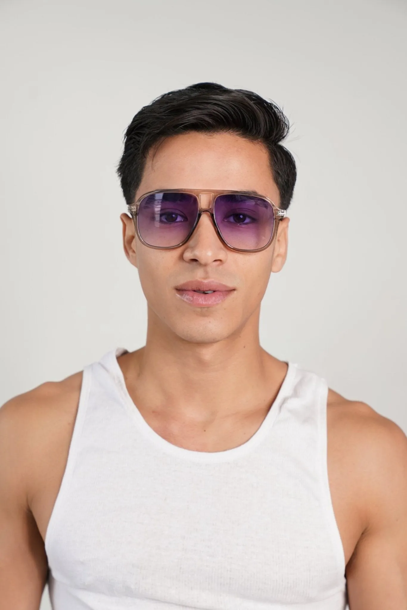 Oversized Retro Purple Tint Summer Sunglasses