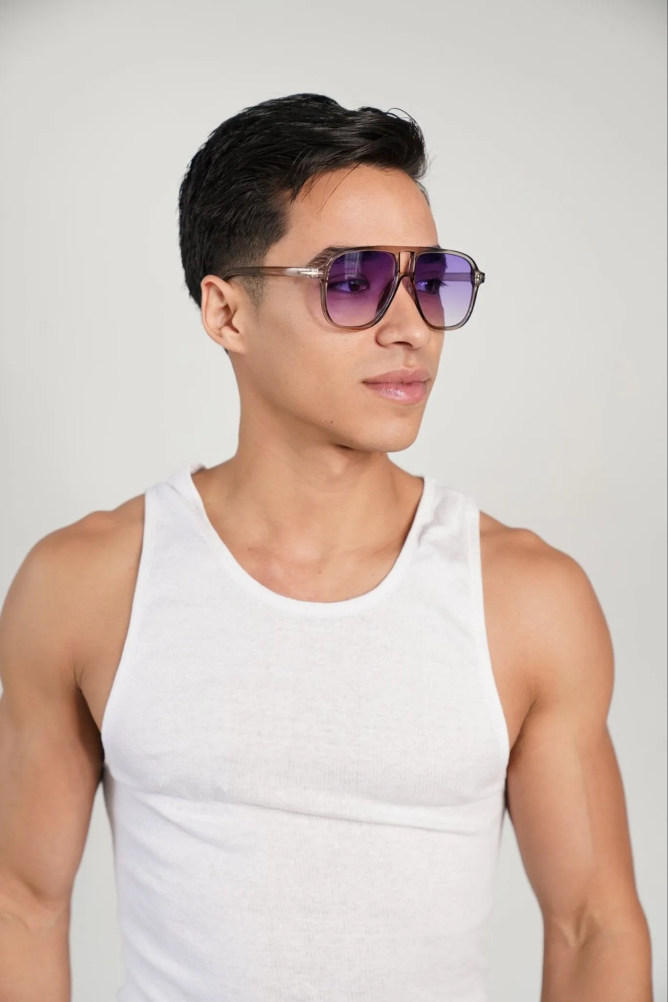 Oversized Retro Purple Tint Summer Sunglasses