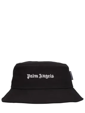 Palm Angels   Cotton gabardine bucket hat w/ logo 