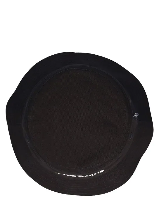 Palm Angels   Cotton gabardine bucket hat w/ logo 