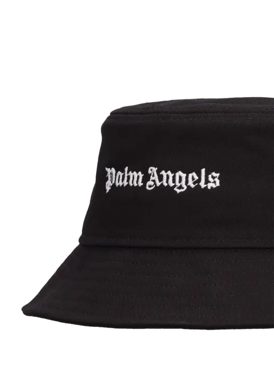 Palm Angels   Cotton gabardine bucket hat w/ logo 