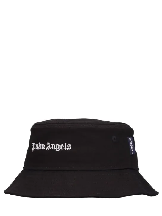 Palm Angels   Cotton gabardine bucket hat w/ logo 