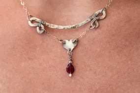Passionate Heart Necklace | Garnet & Fine Silver