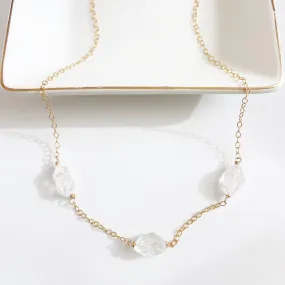 Peacekeeper- Dainty Herkimer Diamond Necklace (16 inches)
