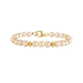 Pearl and Gold Fill Spacer Bracelet