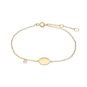 Peridot Gravur Armband in Vergoldetem Sterling Silber