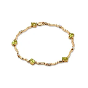 Peridot Rain Drop Tennis Bracelet