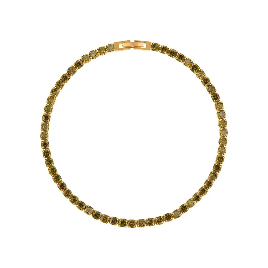 Peridot Tennis Bracelet - Pale Gold