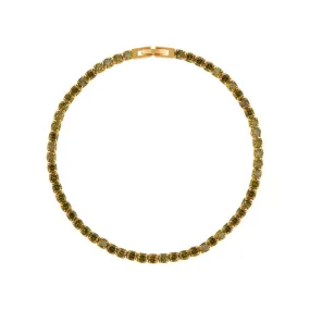 Peridot Tennis Bracelet - Pale Gold