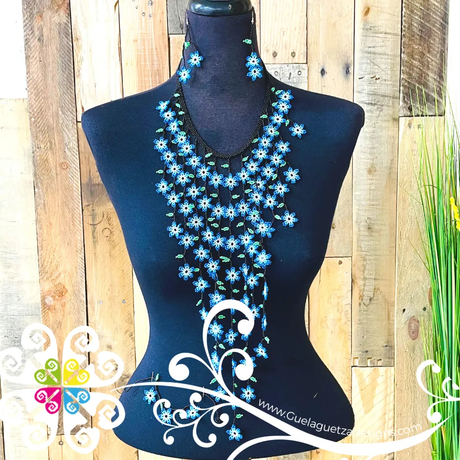 Petunia Waterfall Beaded Set