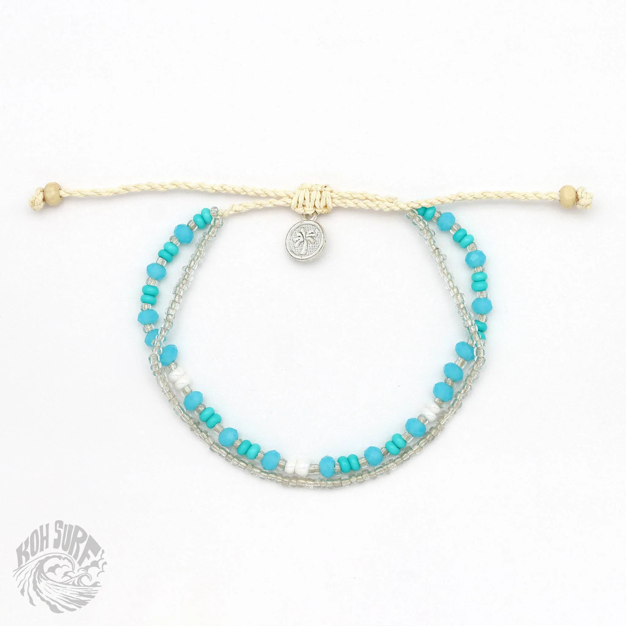 Pineapple Island -  Kanawa Beach Beaded Bracelet, Surf Bracelet by Koh Surf : Aqua