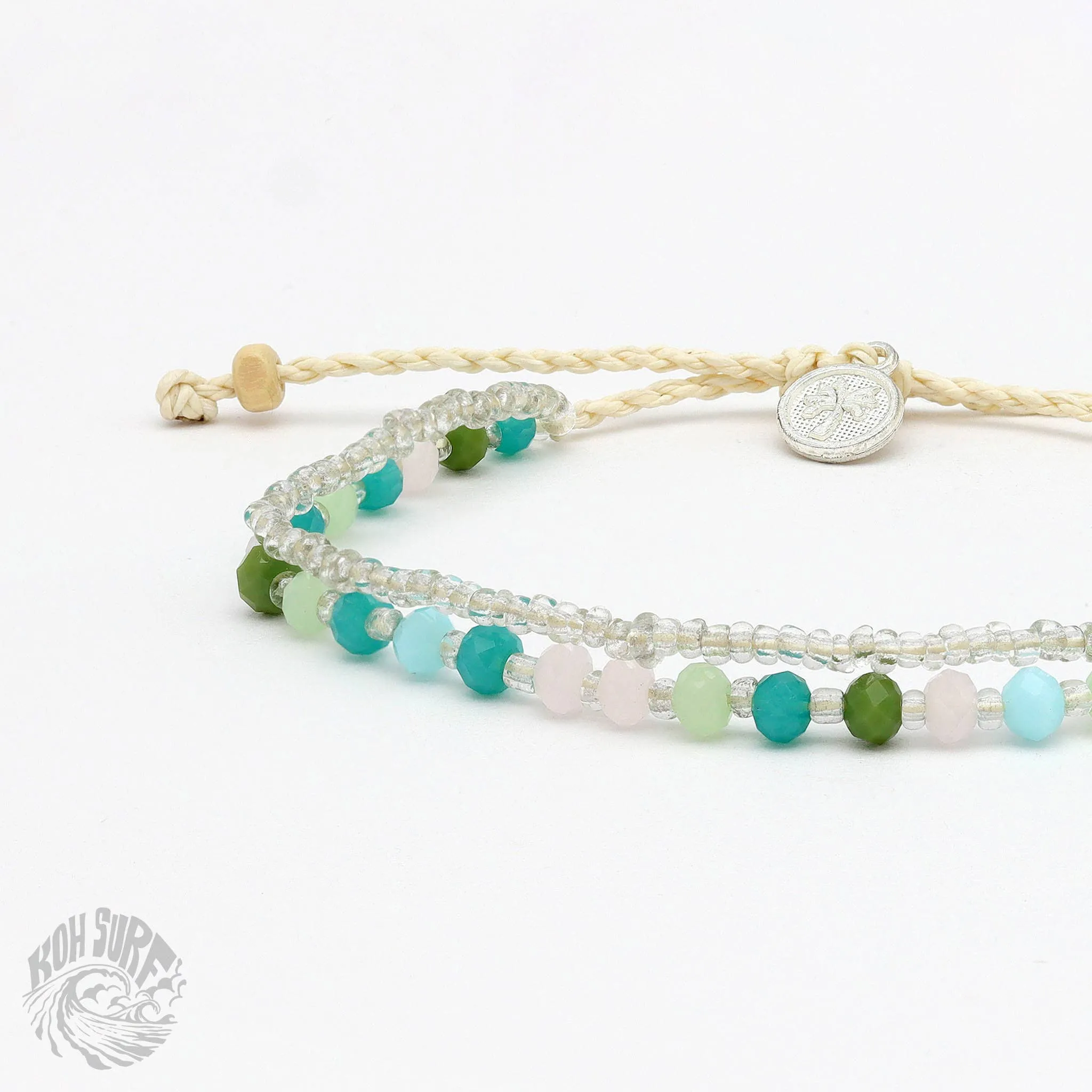 Pineapple Island -  Kanawa Beach Beaded Bracelet, Surf Bracelet by Koh Surf : Aqua