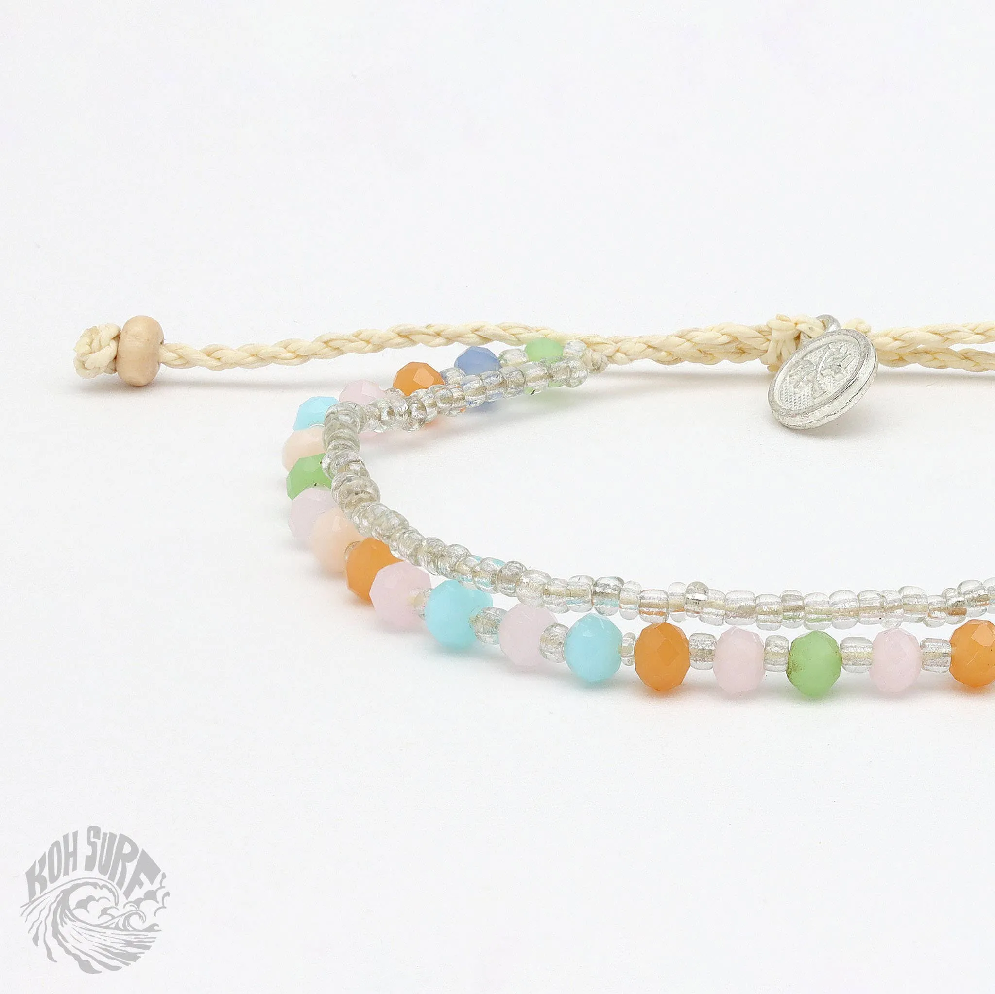 Pineapple Island -  Kanawa Beach Beaded Bracelet, Surf Bracelet by Koh Surf : Aqua