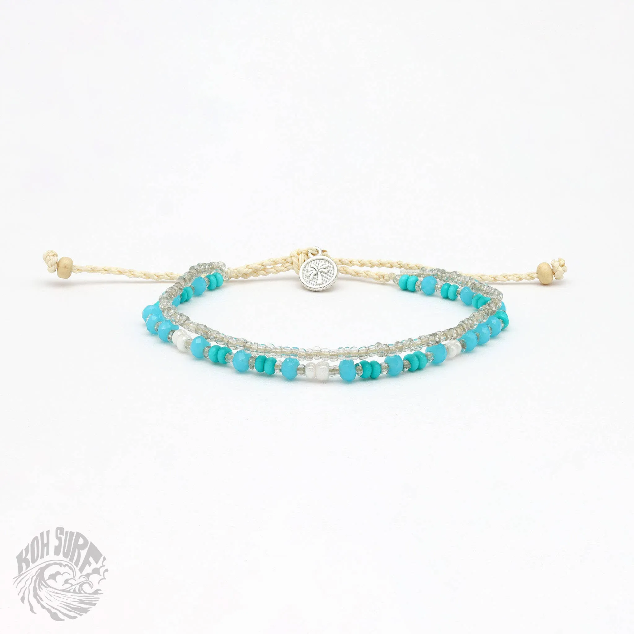 Pineapple Island -  Kanawa Beach Beaded Bracelet, Surf Bracelet by Koh Surf : Aqua