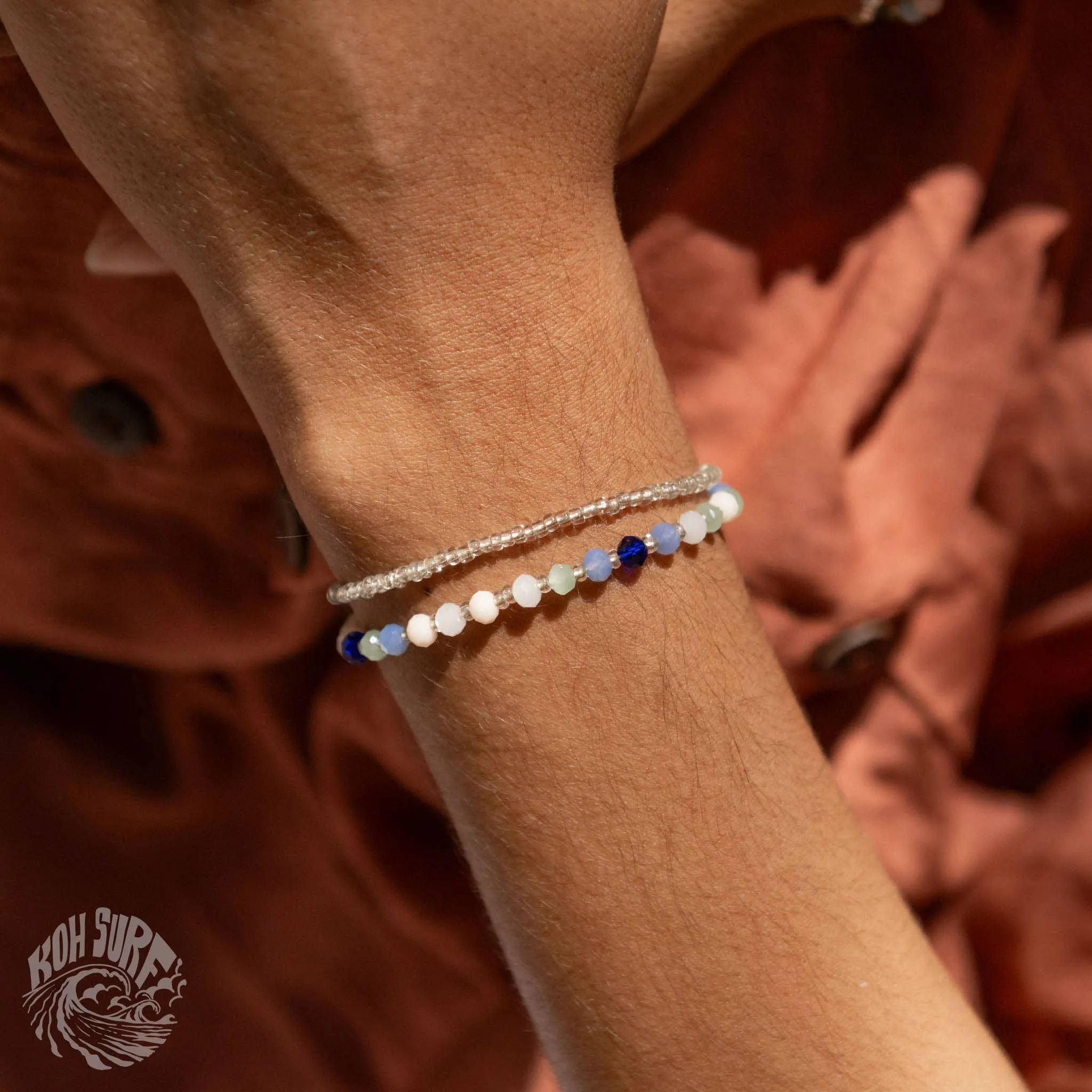 Pineapple Island -  Kanawa Beach Beaded Bracelet, Surf Bracelet by Koh Surf : Aqua