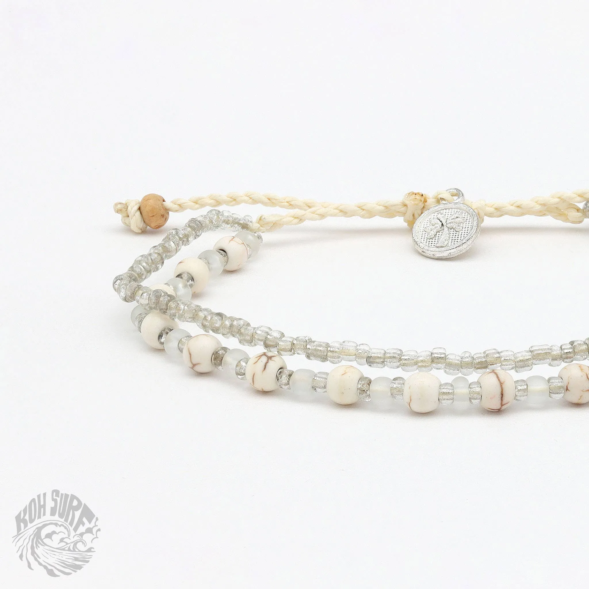 Pineapple Island -  Kanawa Beach Beaded Bracelet, Surf Bracelet by Koh Surf : Aqua