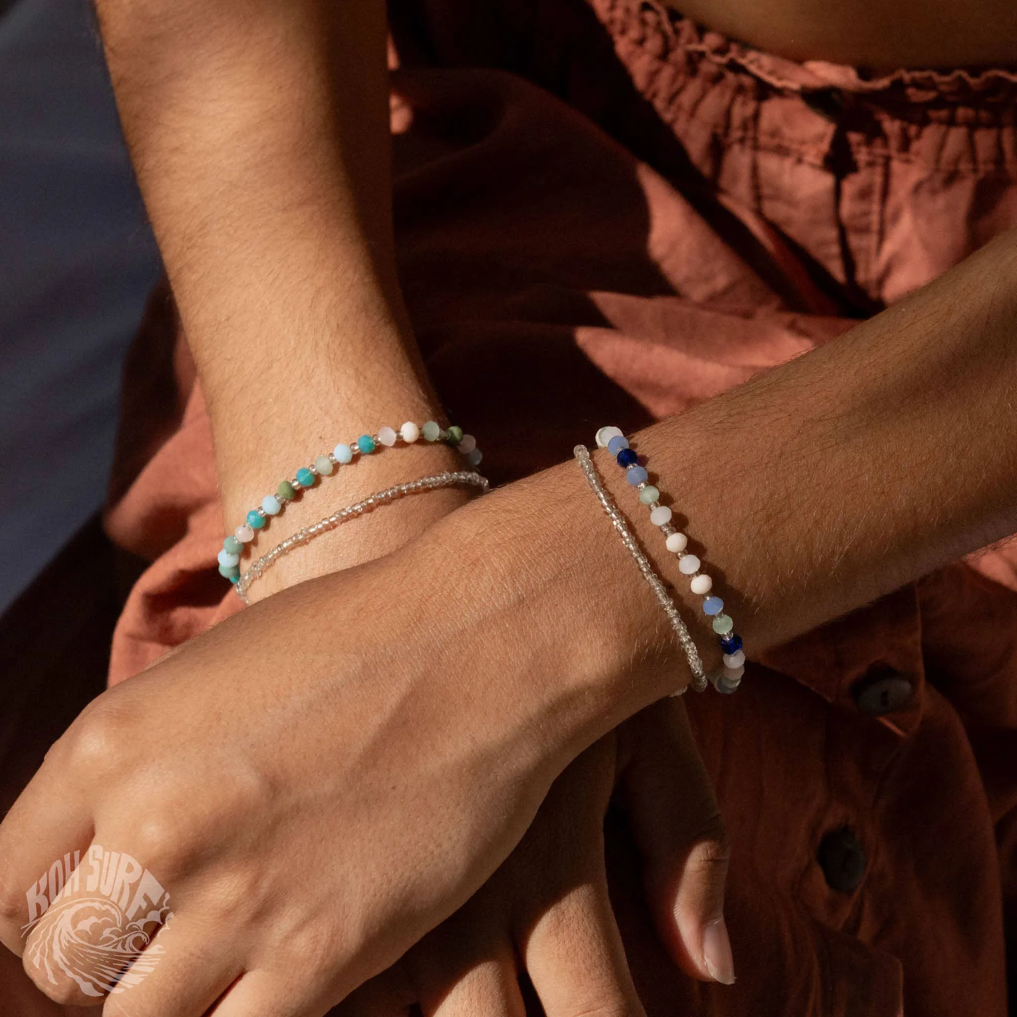 Pineapple Island -  Kanawa Beach Beaded Bracelet, Surf Bracelet by Koh Surf : Aqua
