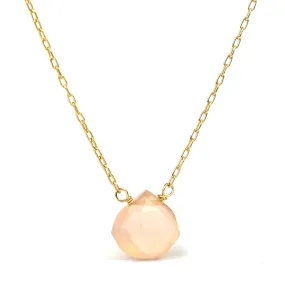 Pink Chalcedony on Gold Filled Chain with Gold Filled Trigger Clasp Necklace