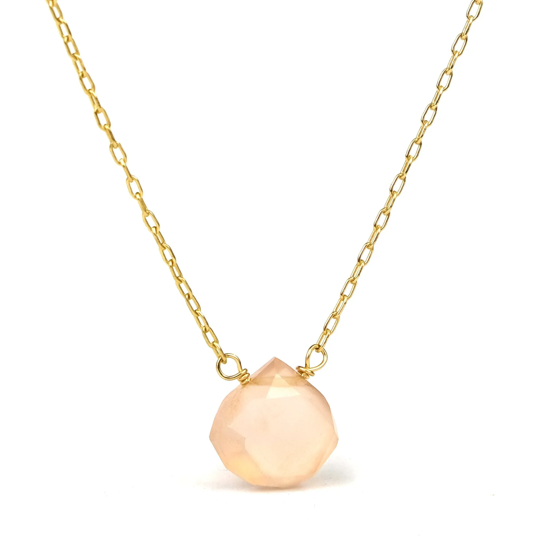 Pink Chalcedony on Gold Filled Chain with Gold Filled Trigger Clasp Necklace