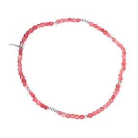 PINK JADE BEADED BRACELET