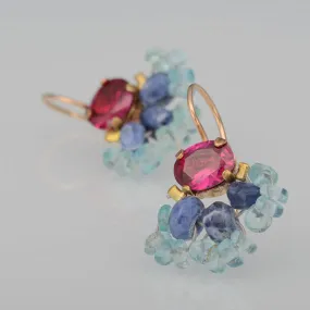 Pink Zircon Fan Earrings