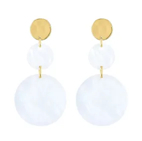 Piper & Jade White Circle Trio Earrings