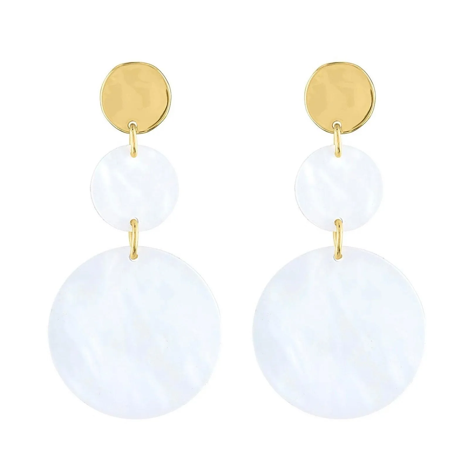 Piper & Jade White Circle Trio Earrings