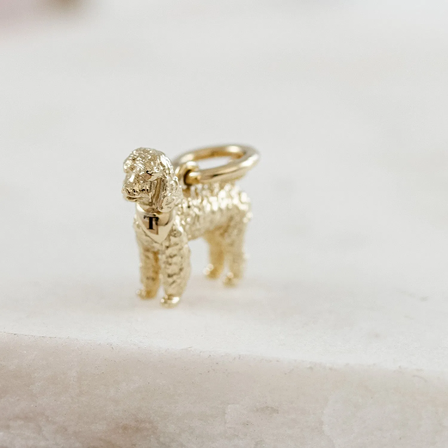 Poodle Solid Gold Dog Charm
