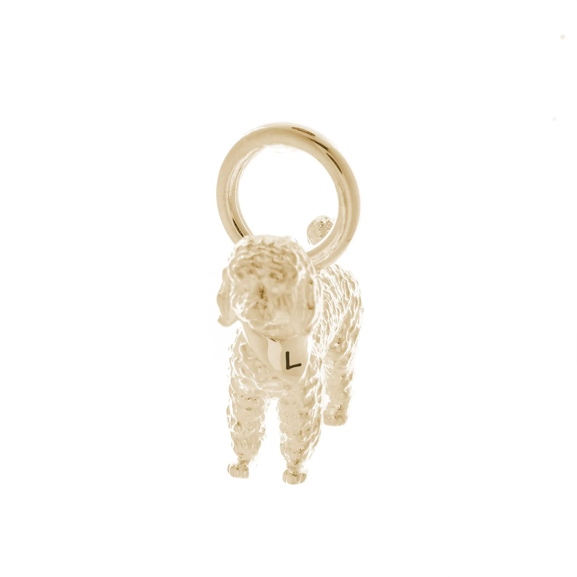 Poodle Solid Gold Dog Charm