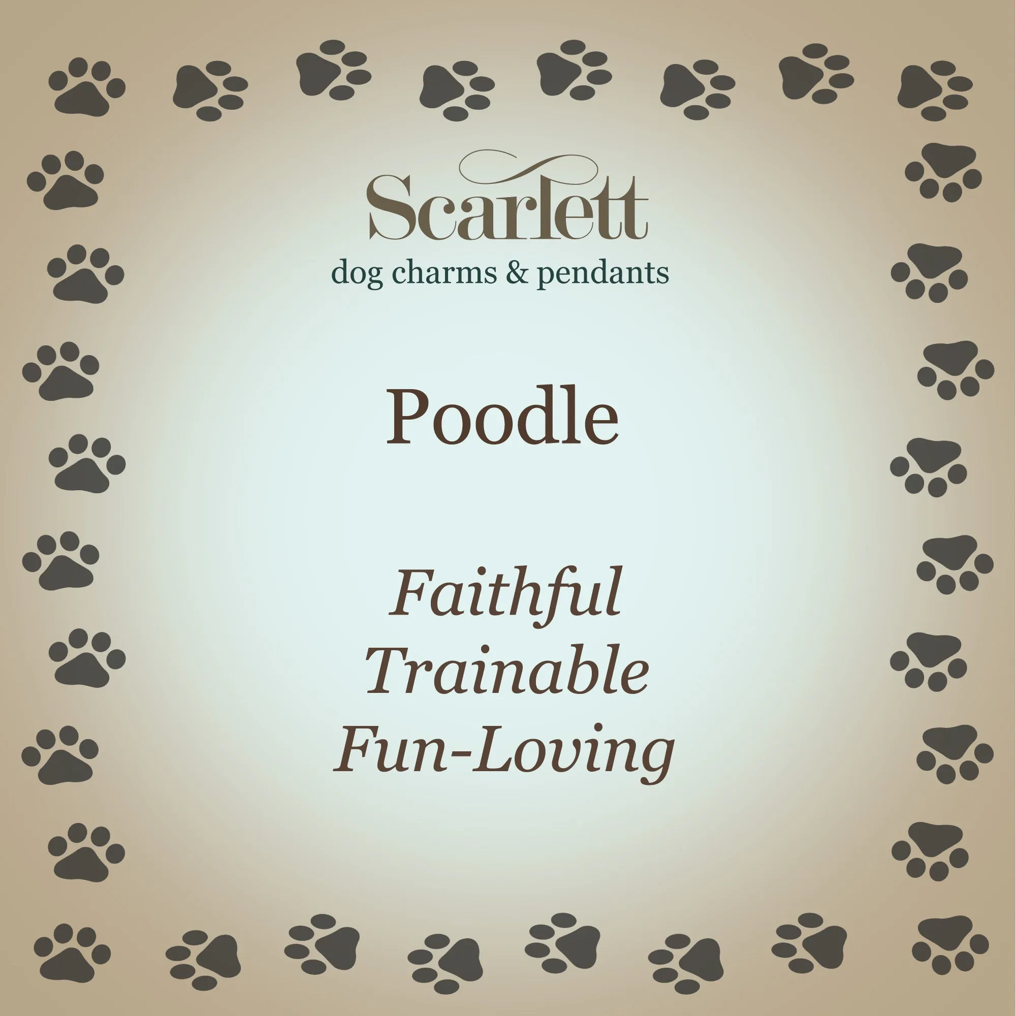 Poodle Solid Gold Dog Charm