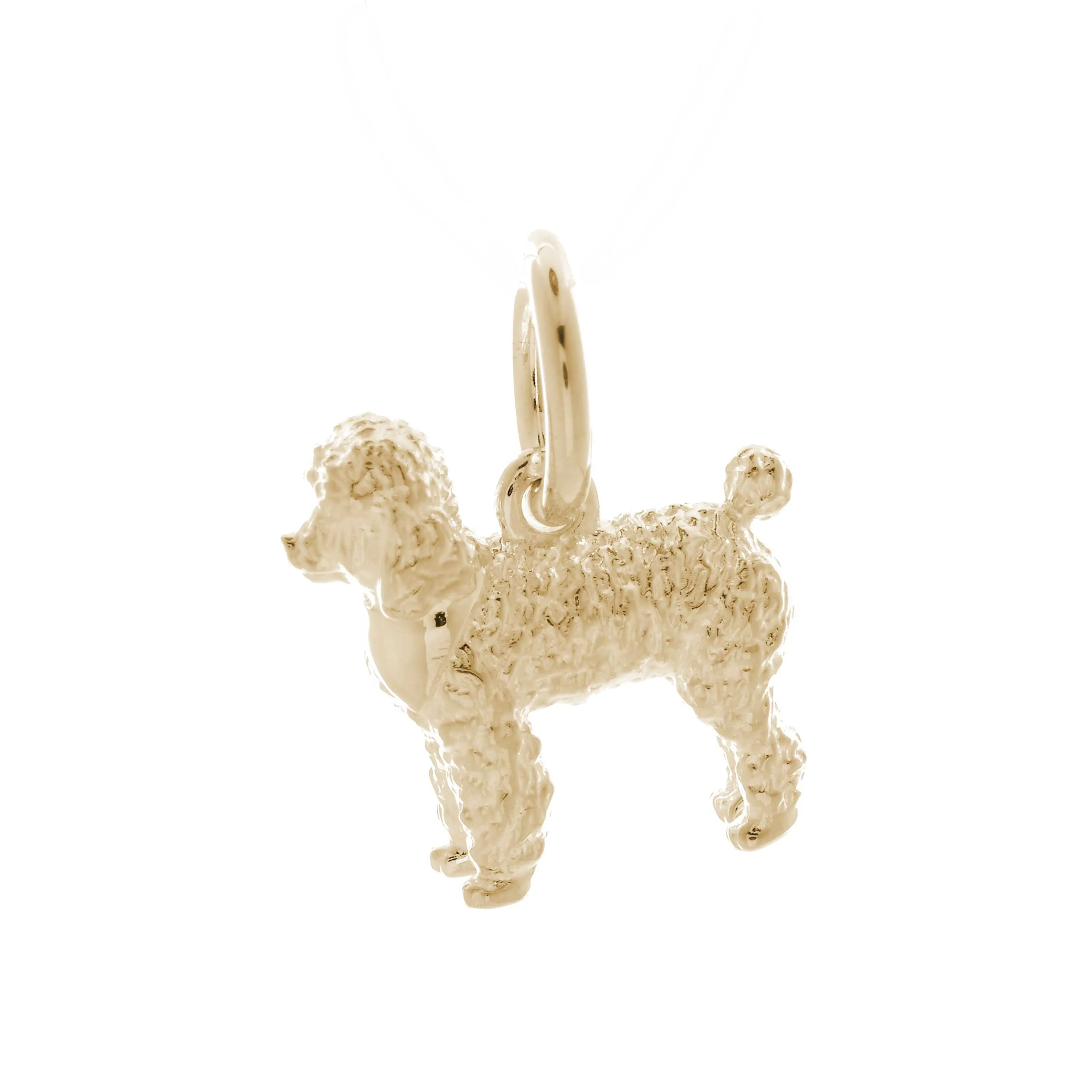 Poodle Solid Gold Dog Charm