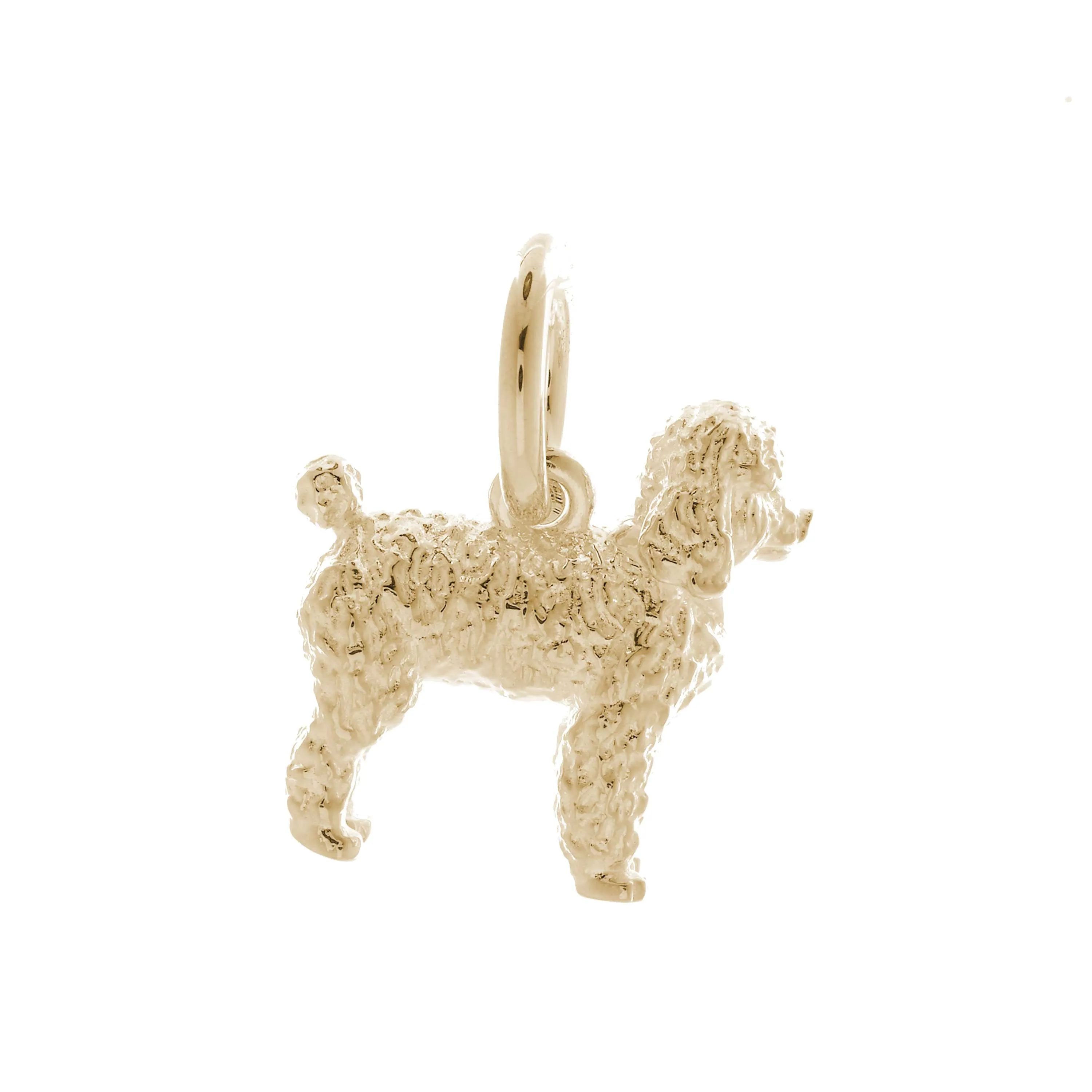 Poodle Solid Gold Dog Charm