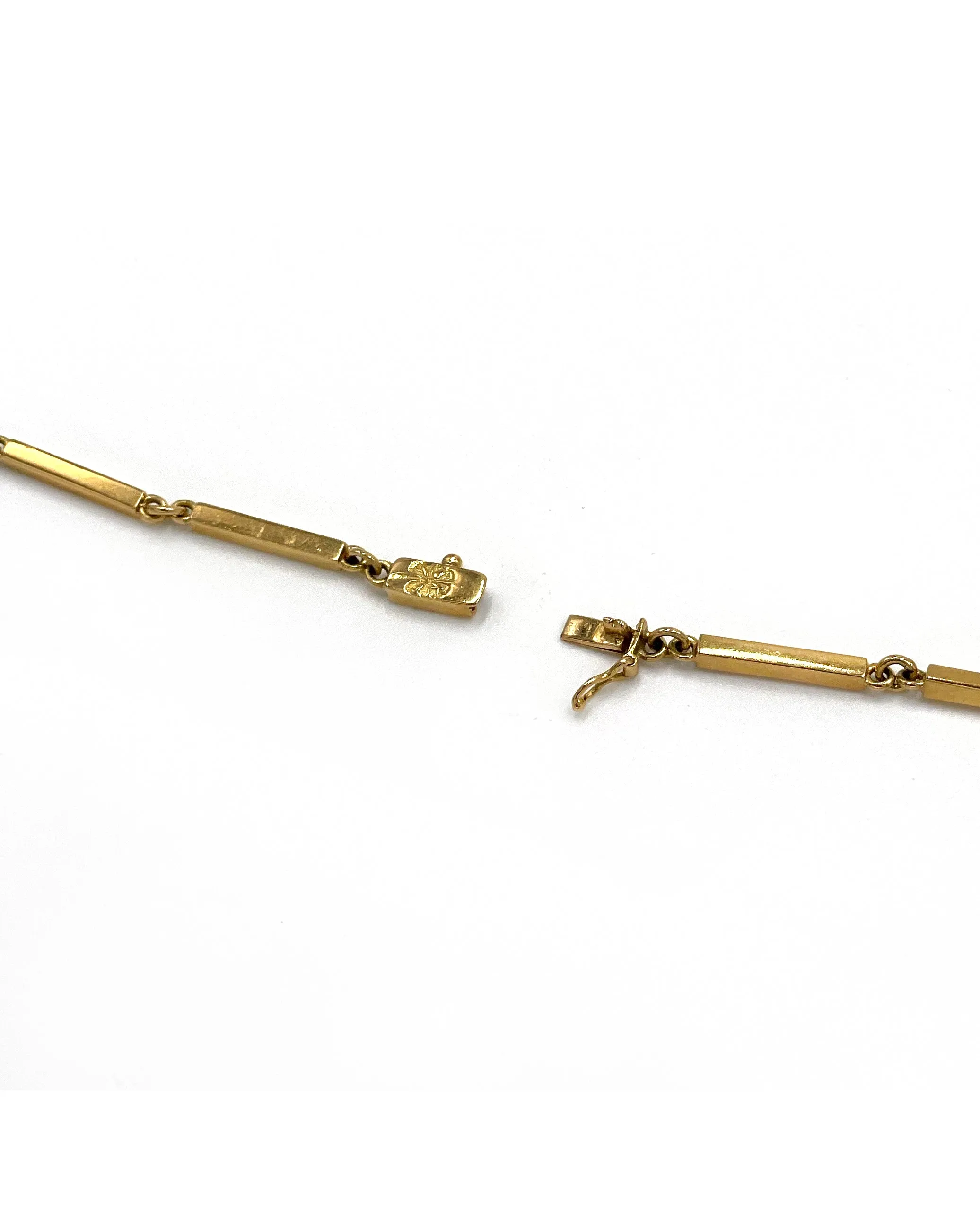 Pre-owned Hand Crafted 18K Yellow Gold Quartz Crystal Necklace