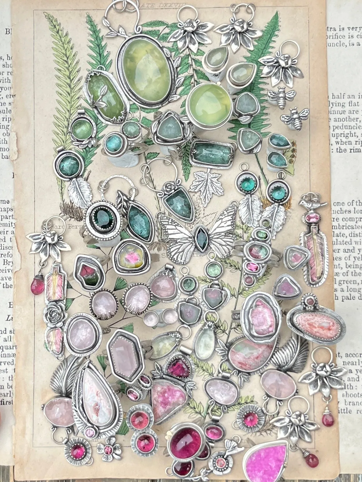 Prehnite Oval Branch Necklace