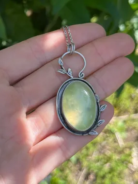 Prehnite Oval Branch Necklace