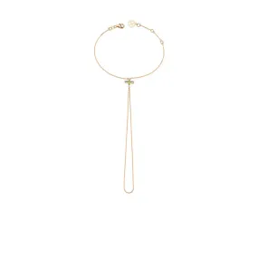 QUEEN BEE LILY GOLD DIAMOND PERIDOT HAND CHAIN