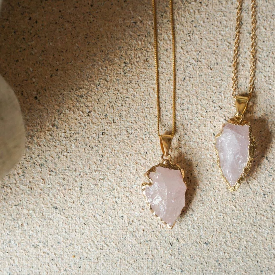 Raw Rose Quartz Pendant