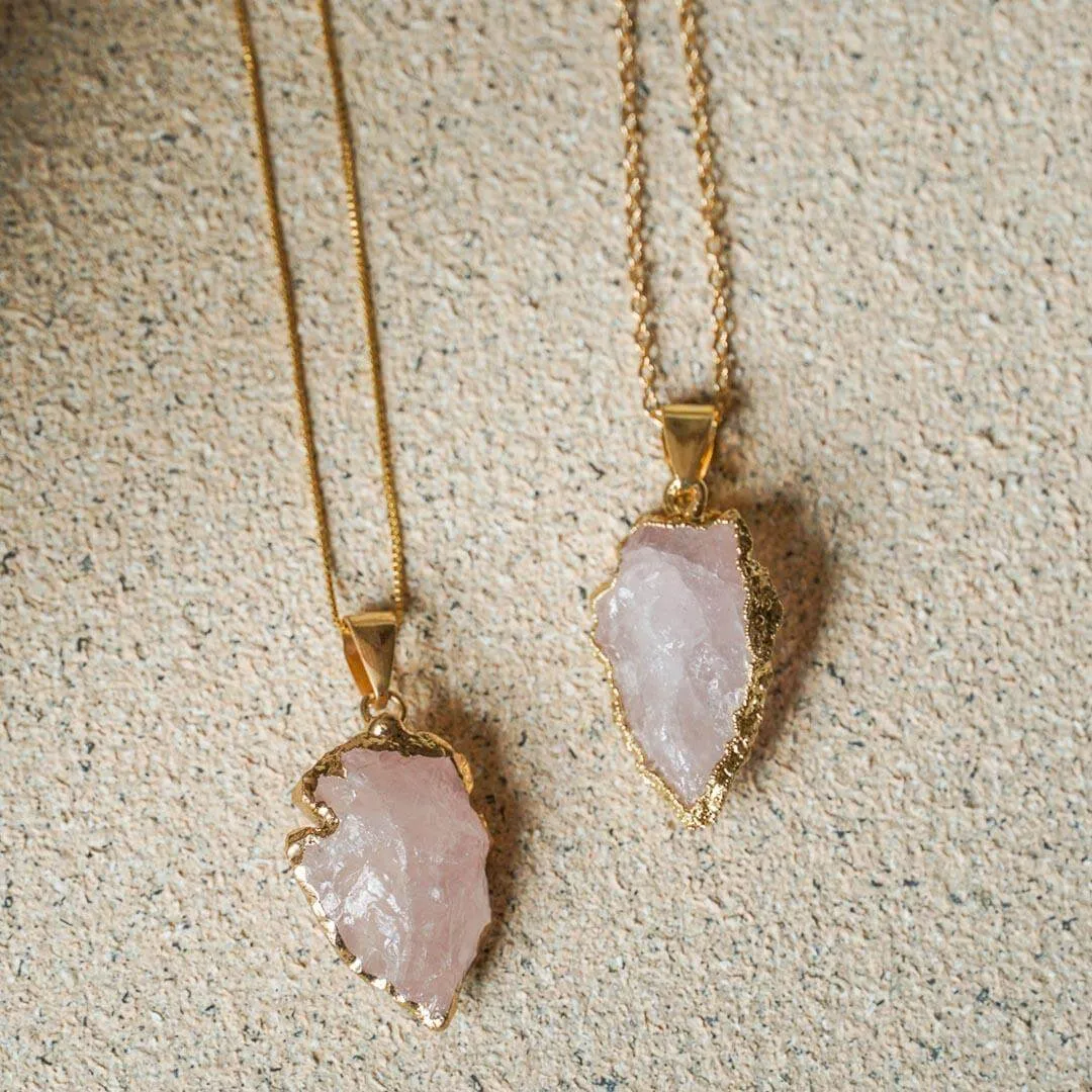 Raw Rose Quartz Pendant