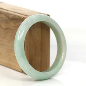 RealJade® Co.  "Classic Bangle" Yellow Green Natural Burmese Jadeite Jade Bangle (57.38mm)#810