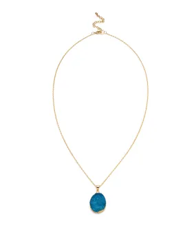 Rishima Druzy Drop Necklace Light Blue