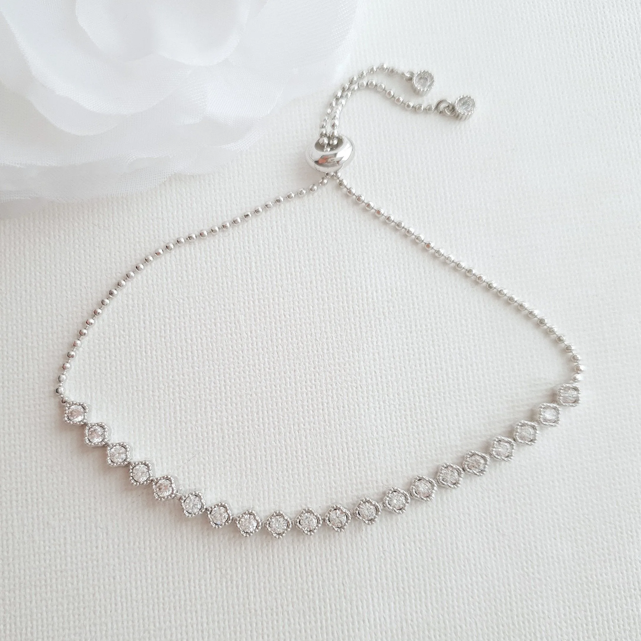 Rose Gold Sliding Bracelet for Brides-Celia