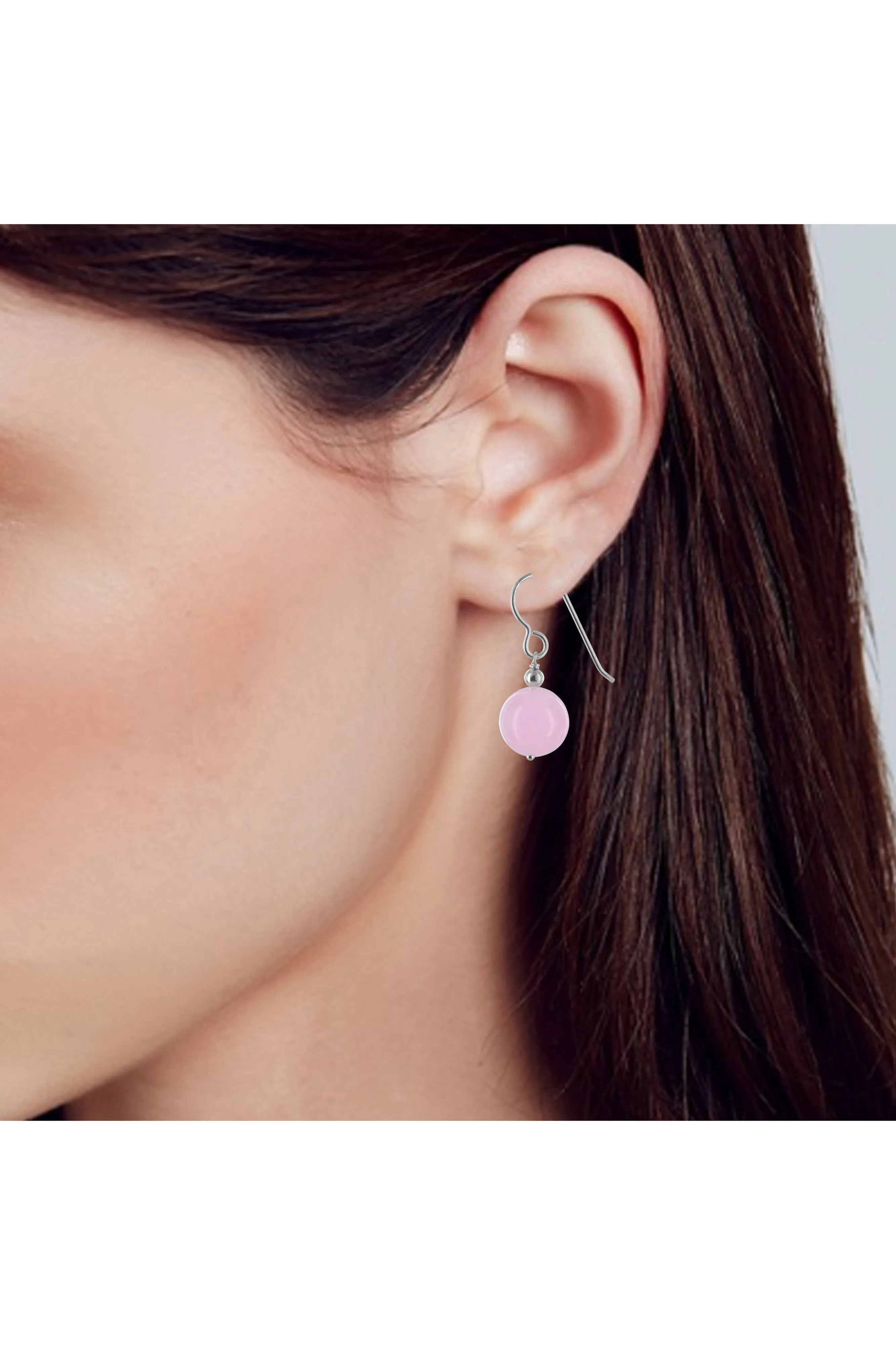 Rose Jade Drop Earrings