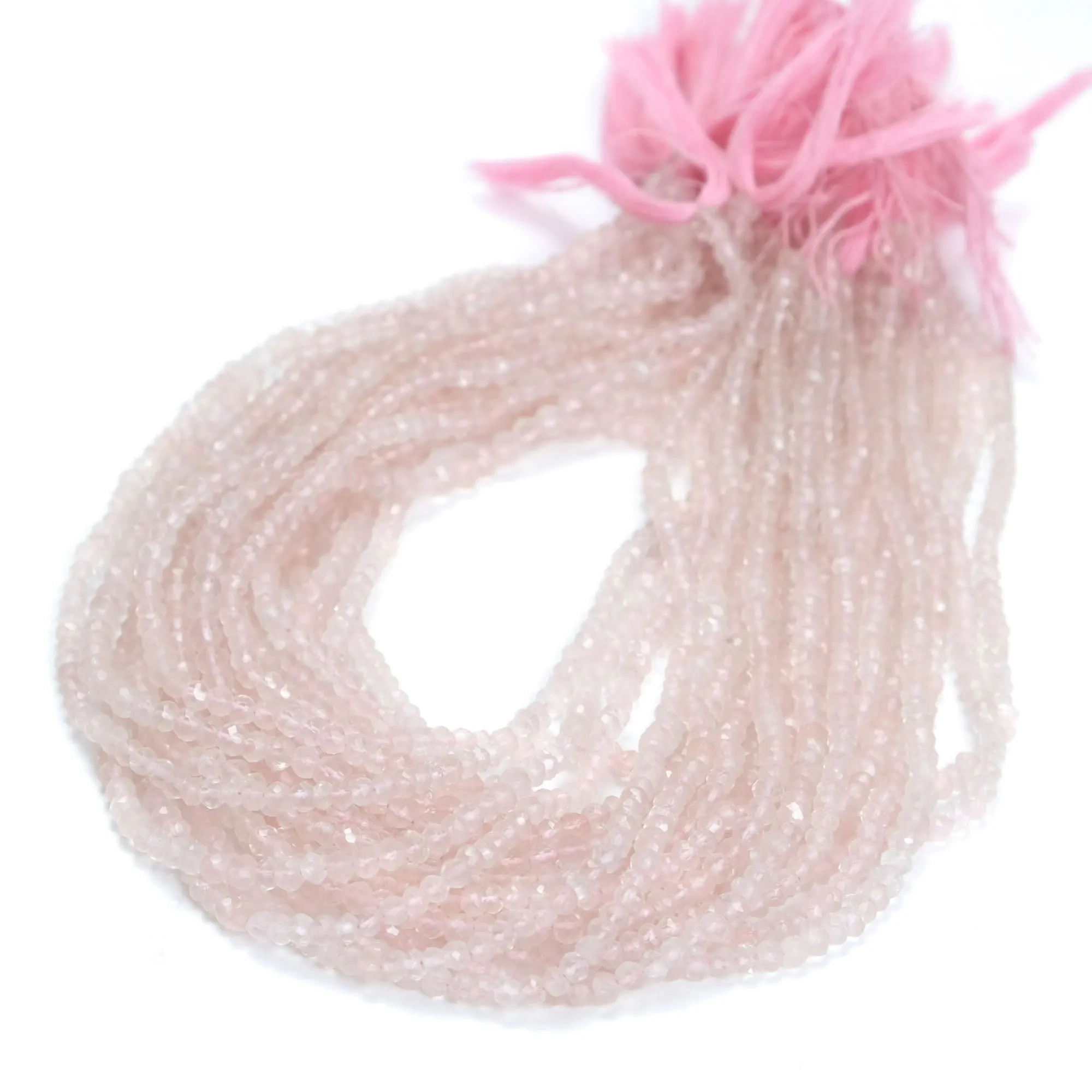 Rose Quartz 4mm Faceted Rondelles