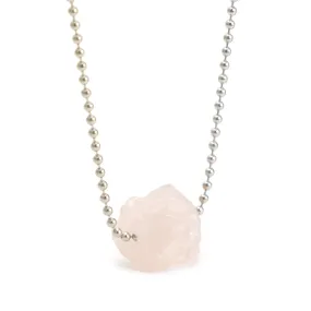 Rose Quartz Ball Chain Necklace