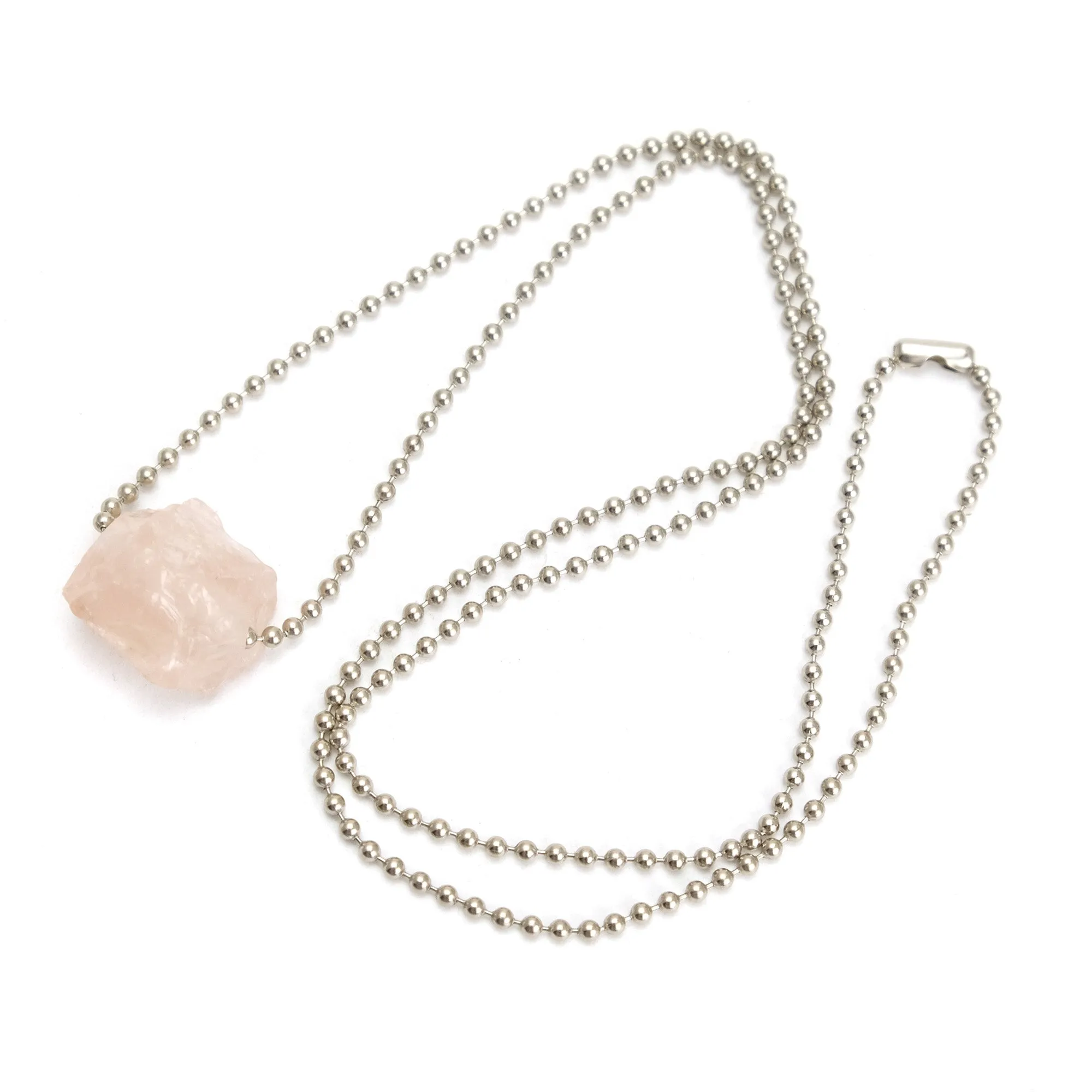 Rose Quartz Ball Chain Necklace