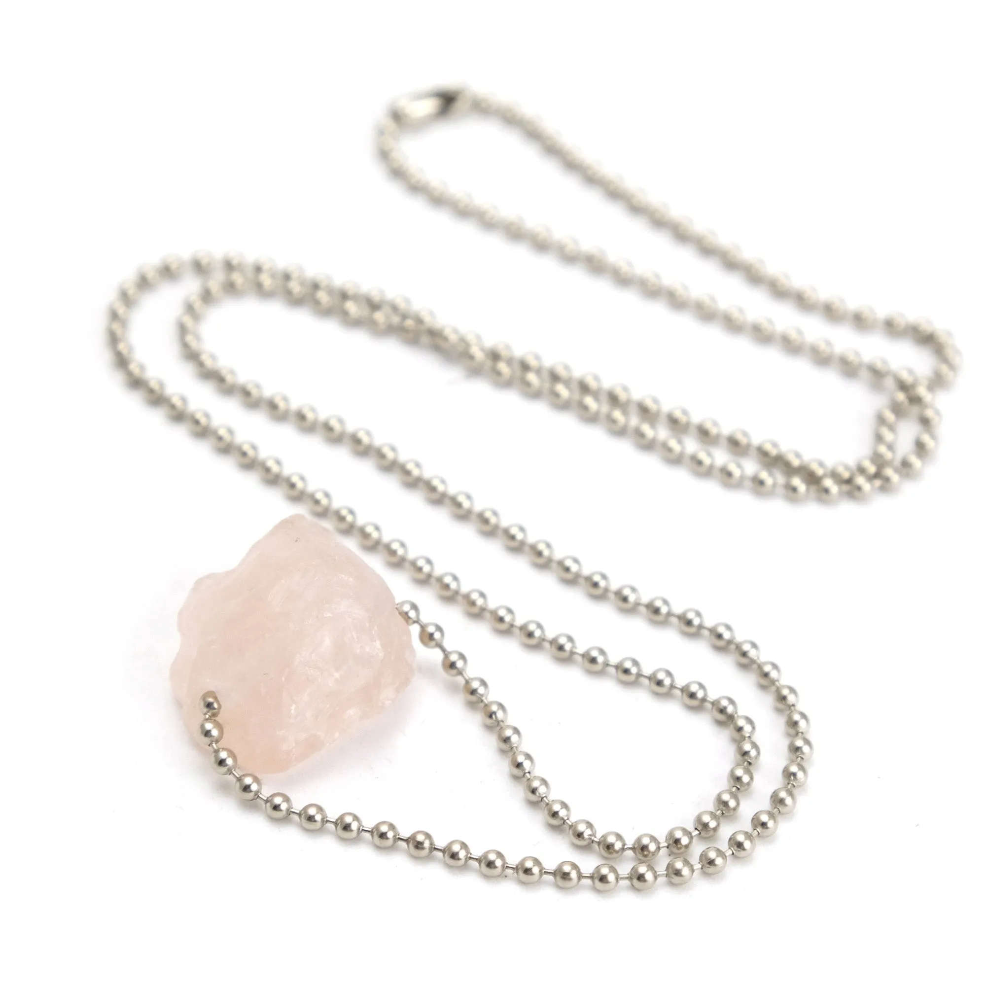 Rose Quartz Ball Chain Necklace
