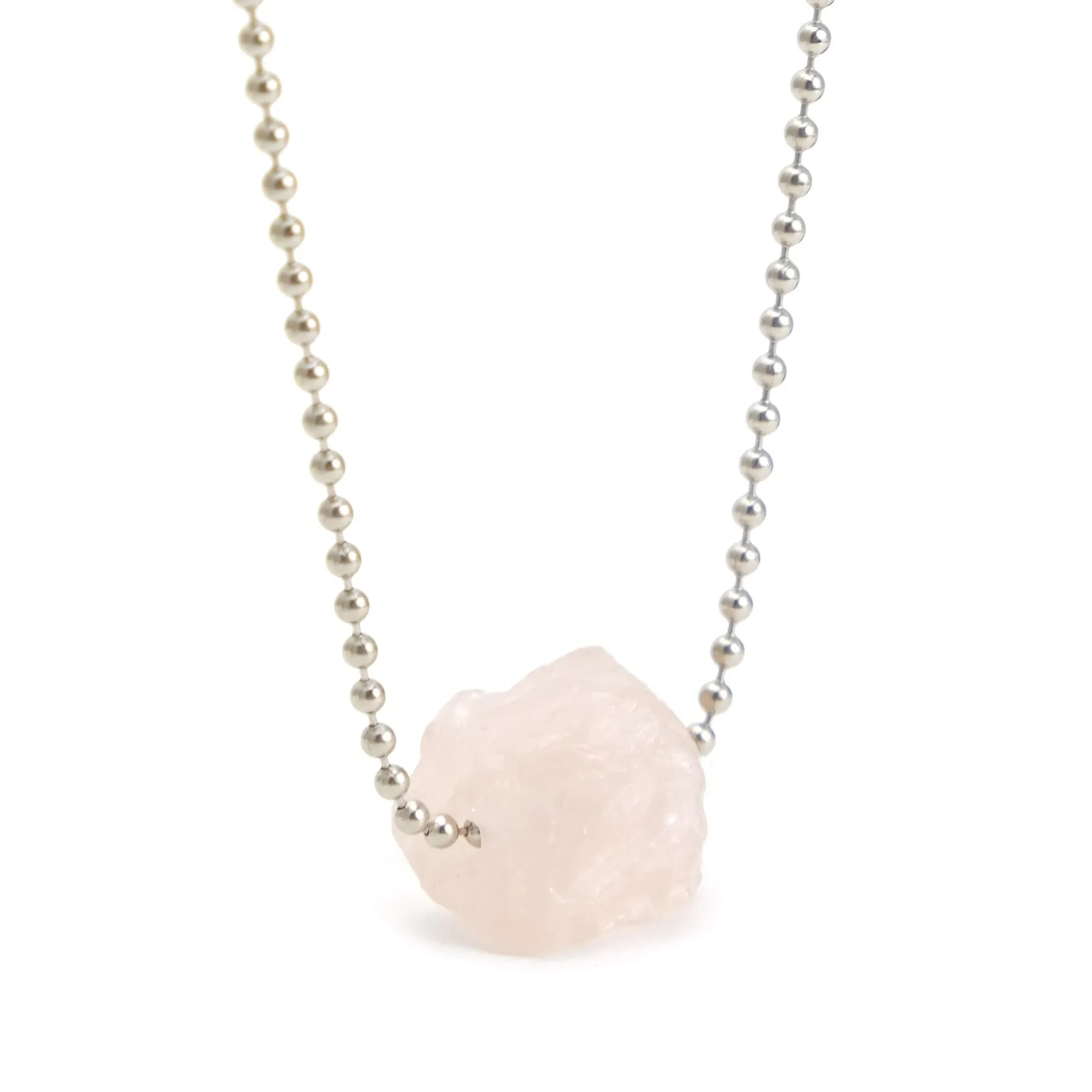 Rose Quartz Ball Chain Necklace