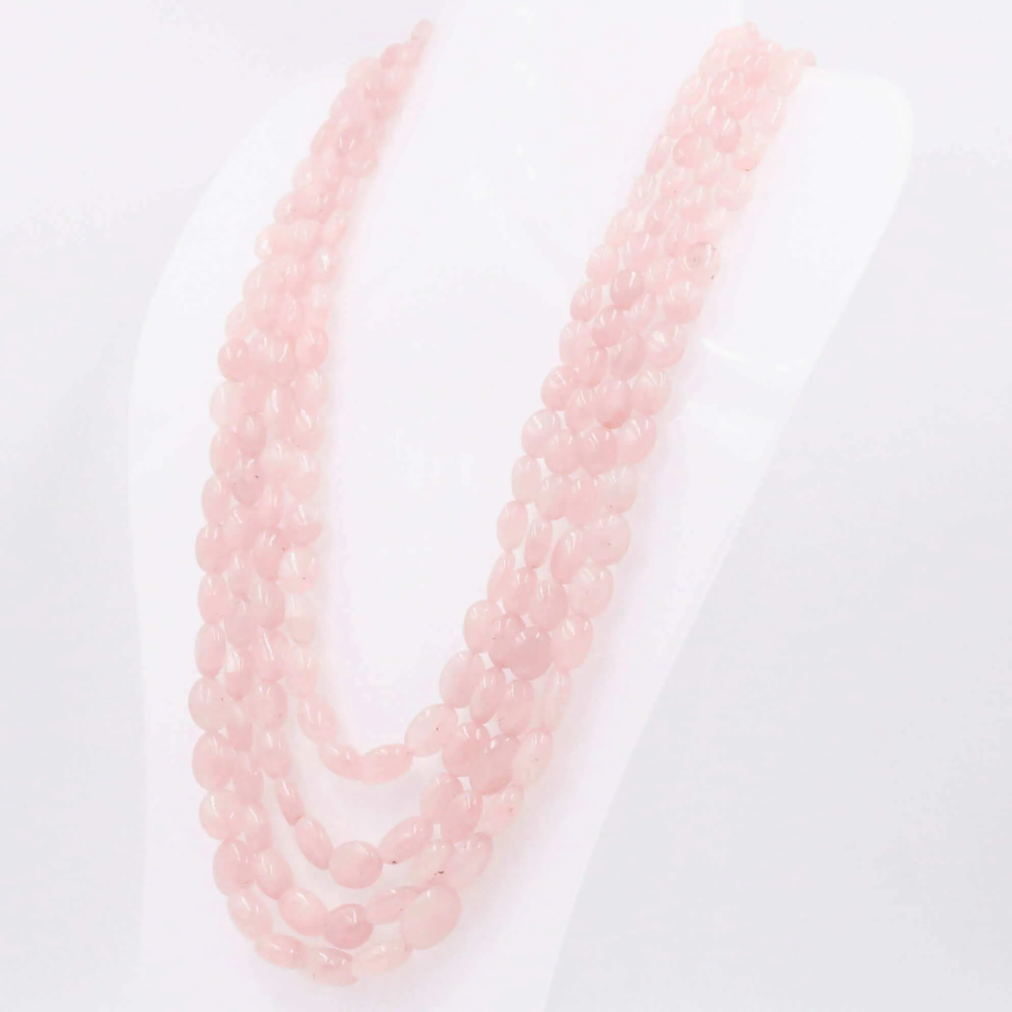 Rose Quartz Layered Necklace Pink Necklace Indian Necklace Sarafa Necklace Gemstone Necklace Beaded Necklace SKU 6143257